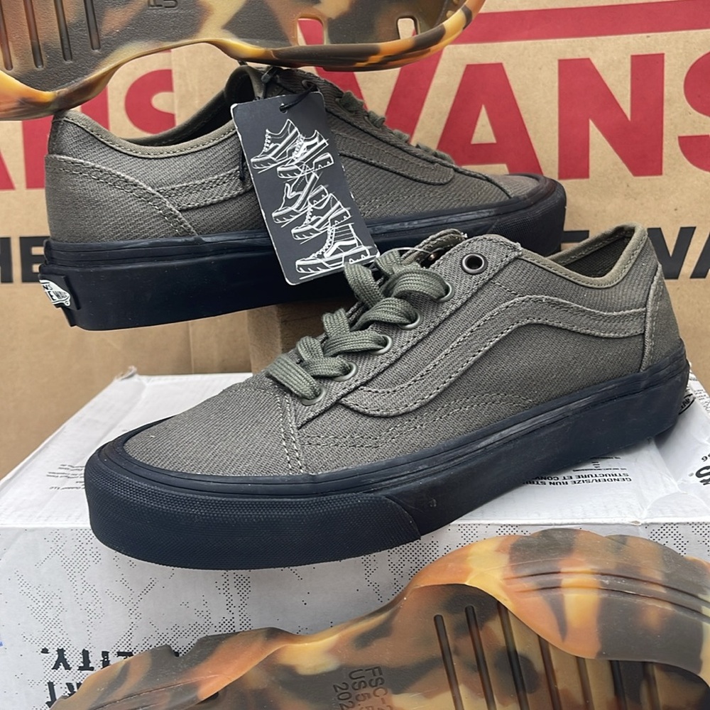 Vans WMNS Olive Green Sneakers Camouflage Old Skool Tapered Modular Grape Leaf - Picture 14 of 16